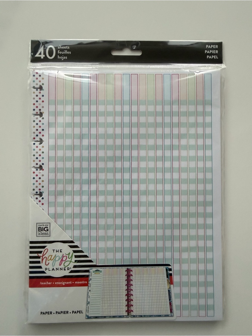 The Happy Planner Teacher Lined Paper Refill - Pastel Stripes